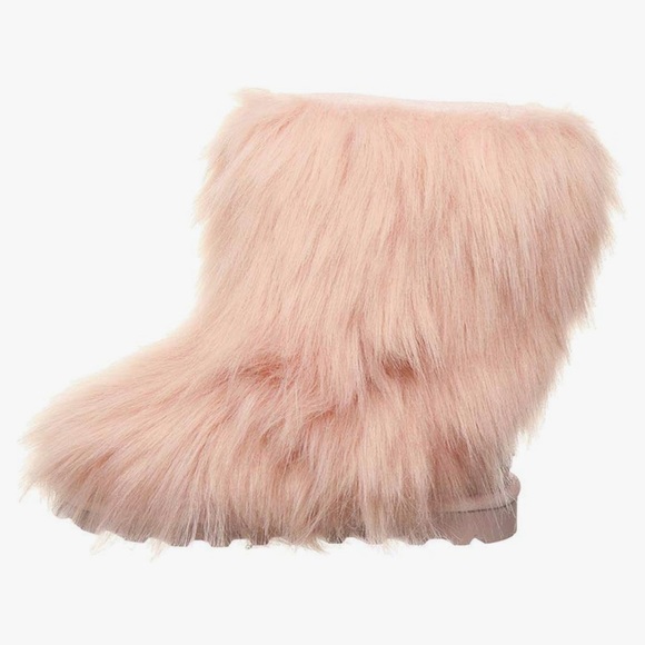 NWT BearPaw Pale Pink Winter Boots Plush Fur Size 10 - Picture 4 of 8